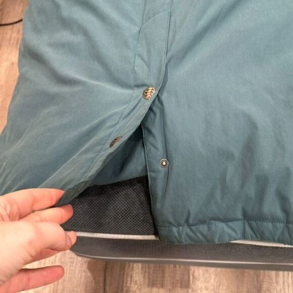 Vintage Utex Women's Snap Front Quilted Down Fur Trim Long Coat Jacket Green 10 - Picture 3 of 16